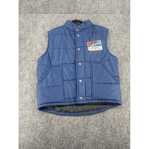Gabriel Other - Vintage Gabriel Shocks Puffer Vest 1980 Indy 500 Winner Mens Large Blue Racing L
